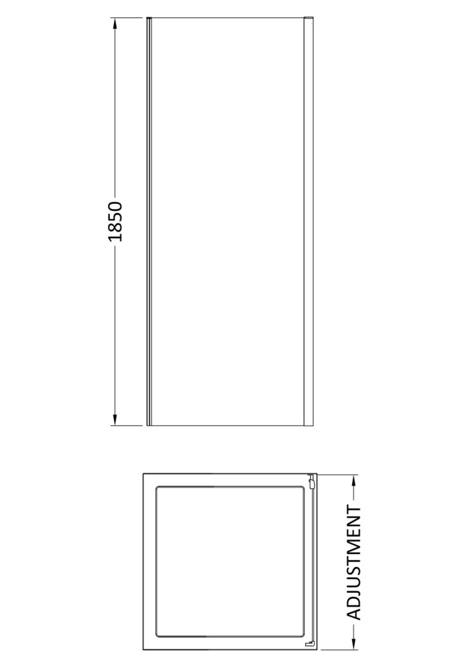 image 1 of Balterley Contemporary Shower Side Panel Glass | Silver | Chrome | 1