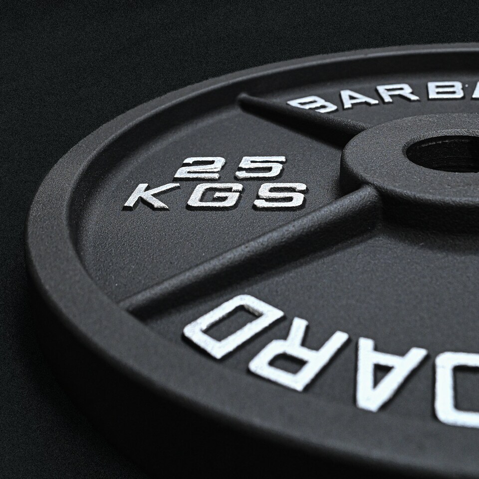 image 1 of GYM SETS UK  Cast Iron Weight Plates- (150kg Set / With 5ft Barbell + Clips)