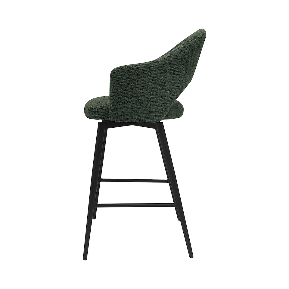 image 1 of Bentley Designs - Sterling 180° Return Swivel Barstool With Black Sand Powder Coated Legs - Green Fabric (Single)