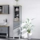image 2 of kleankin Bathroom Floor Tall Cabinet Storage Unit w/ Cupboard Shelf