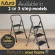 image 9 of Futura 3 Step Ladder Grey, Heavy-Duty Steel Folding Home DIY Step Stool with Wide Non-Slip Steps & Anti Slip Feet 150kg Capacity