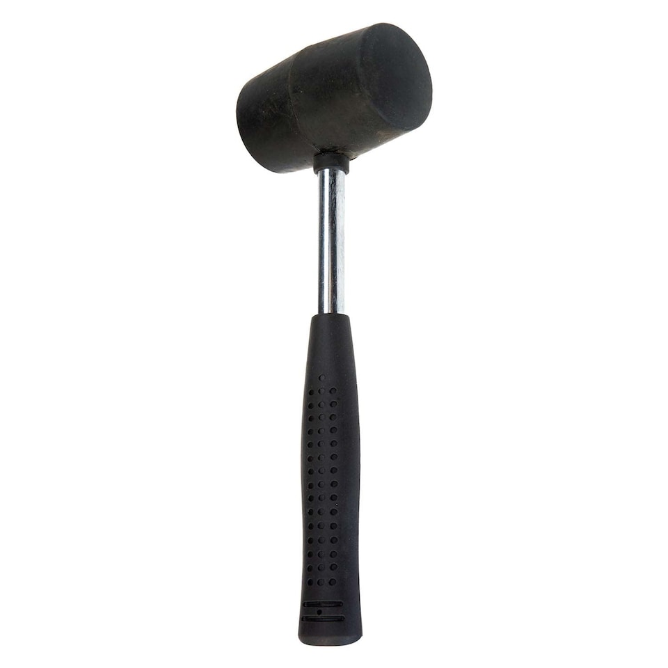 image 1 of PMS 12oz Rubber Mallet with Steel Shaft - Black, 27cm x 8.5cm