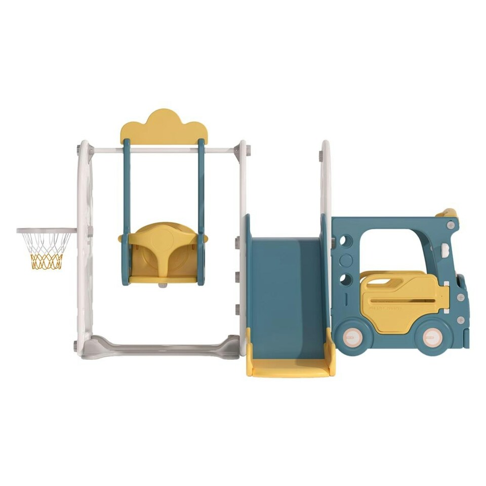 image 1 of Living and Home 3-in-1 Kids Toddler Swing, Slide, and Climber Playset - Yellow