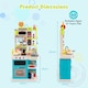 image 2 of COSTWAY Kids Kitchen Playset Pretend Play Kitchen with 95 PCS Accessories-Blue