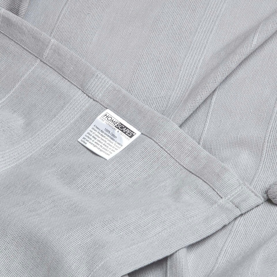 image 1 of Homescapes Cotton Rajput Ribbed Silver Grey Throw - 255 x 360 cm Grey