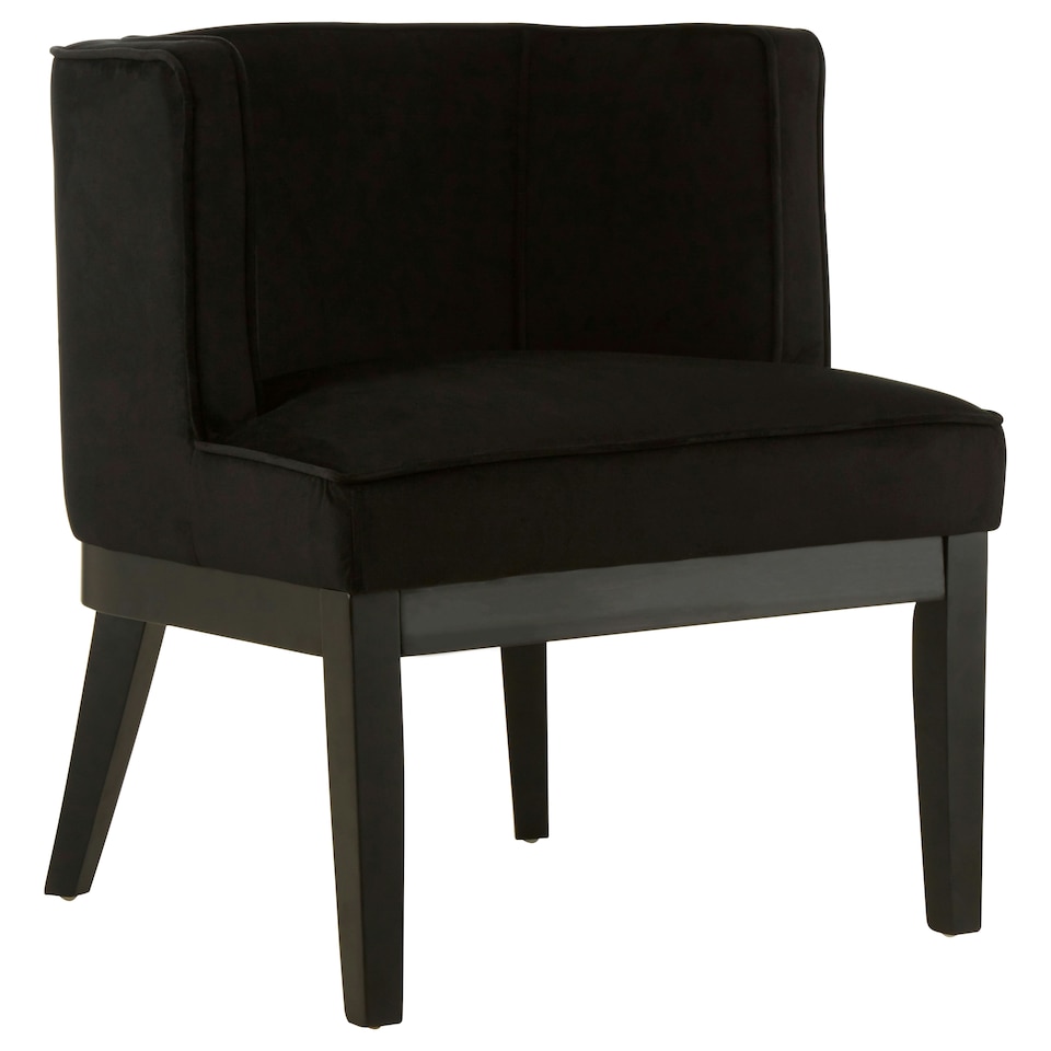 image 1 of Interiors by Premier Black Velvet Chair, Supportive Backrest Lounge Chair, Easy to Clean Velvet Accent Chair, Space-Saving Small Chair