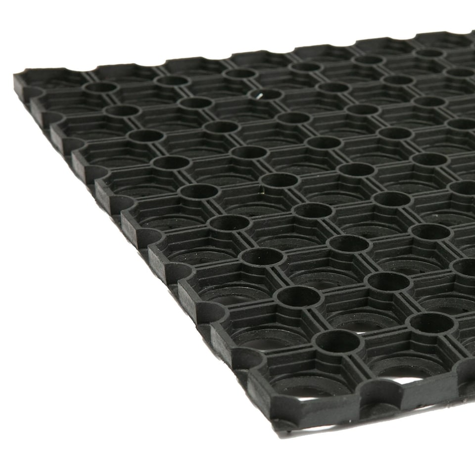 image 1 of Nicola Spring Heavy Duty Rubber Door Mat - 60 x 40cm - Black
