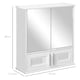 image 5 of kleankin Bathroom Mirror Cabinet, Wall Mounted Storage Cupboard with Double Doors and Adjustable Shelf, Bathroom Organizer, White