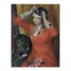 image 1 of Girl in Red Dress Pinning on Hat Glackens Wall Art Poster Print 12X16"