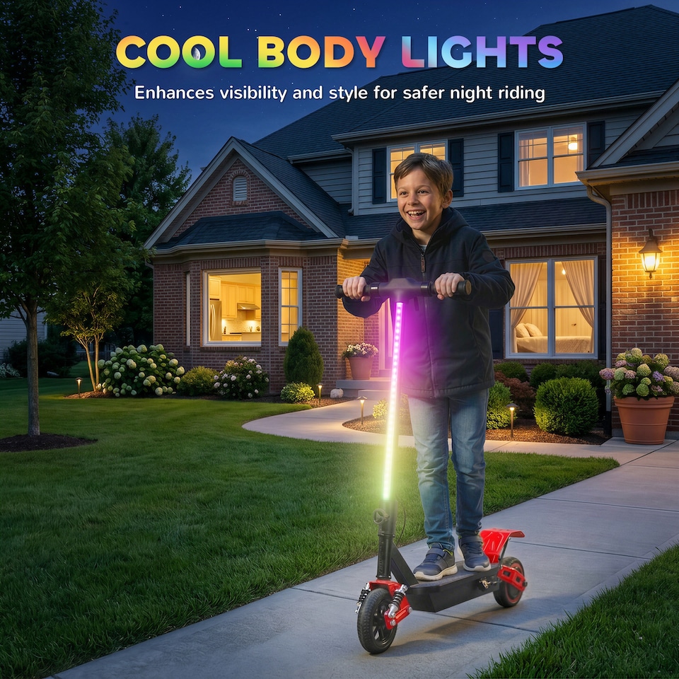 image 1 of AIYAPLAY Electric Scooter for Kids with LCD Display, Up to 15 KM/H, Red | Red | Red and Black