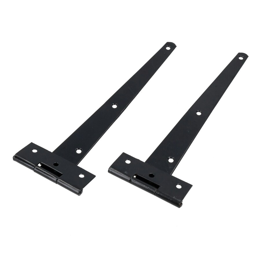 image 1 of 10" (250mm) Heavy Duty T Tee Hinges for Doors + Gates with Fixing Screws 4pc Black