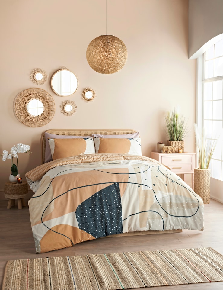 image 1 of Cosmo Living Sunset Abstract Duvet Set - Natural - Super King