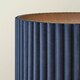 image 2 of ValueLights Lenny Navy Blue Drum Lamp Shade Colour Drench Ribbed Fabric Midi Floor Lamp Blue