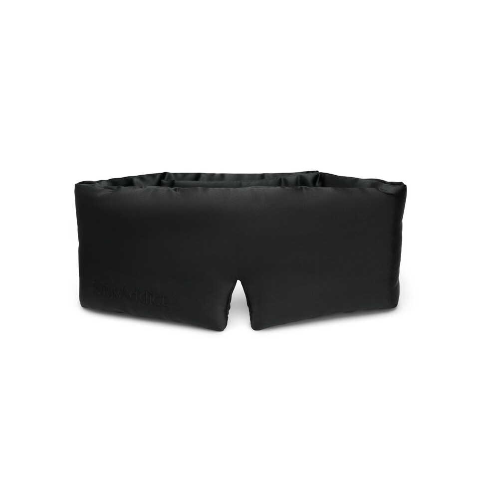 image 1 of Silk Addict 100% Mulberry Silk Sleep Mask – Black | Black | 1