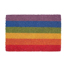 Nicola Spring Coir Door Mat - 90 x 60cm - Rainbow - Indoor Outdoor Floor Mat Dirt Trapper Rug Non Slip Backing Doormat