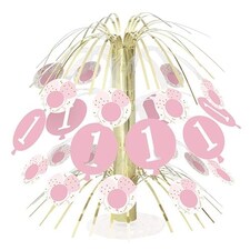Pink 1st Birthday Cascade Centrepiece Table Decoration 21cm
