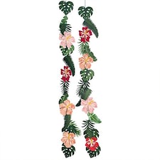 Tropical Leaves Hawaiian Hanging Garland Decoration 2.5m - Pack of 2