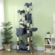 image 7 of PawHut 206cm Cat Tree with Scratching Posts Beds Condos Hammocks, Dark Grey