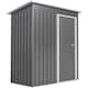 image 1 of Outsunny 5 x 3ft Garden Storage Shed with Sliding Door and Sloped Roof, Lean to Outdoor Equipment Tool Shed for Garden, Light Grey | Grey | 1