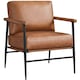 image 2 of Yaheetech PU Leather Accent Chair with Back Pillow Cushion | Brown | Retro Brown