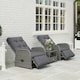 image 8 of Outsunny 3 Pieces Rattan Bistro Set with Cushions for Outdoor, Grey