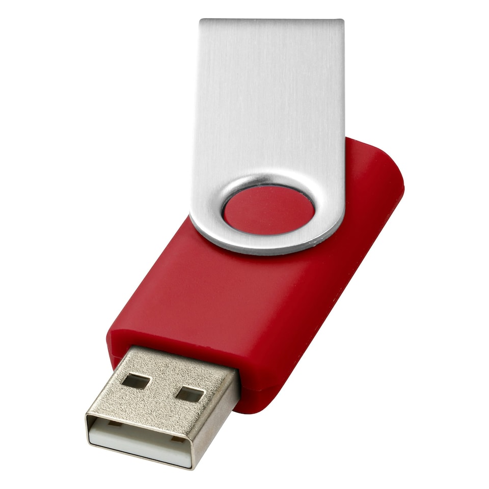 image 1 of Bullet Rotate Basic USB Flash Drive - Red/Silver - 2GB