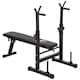 image 1 of HOMCOM Adjustable Weight Bench with Barbell Rack, Dip Station, Black