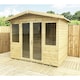 image 2 of 9 x 12 Pressure Treated Tongue And Groove Apex Summerhouse + Overhang + Safety Toughened Glass (9' x 12' / 9ft x 12ft) (9x12)