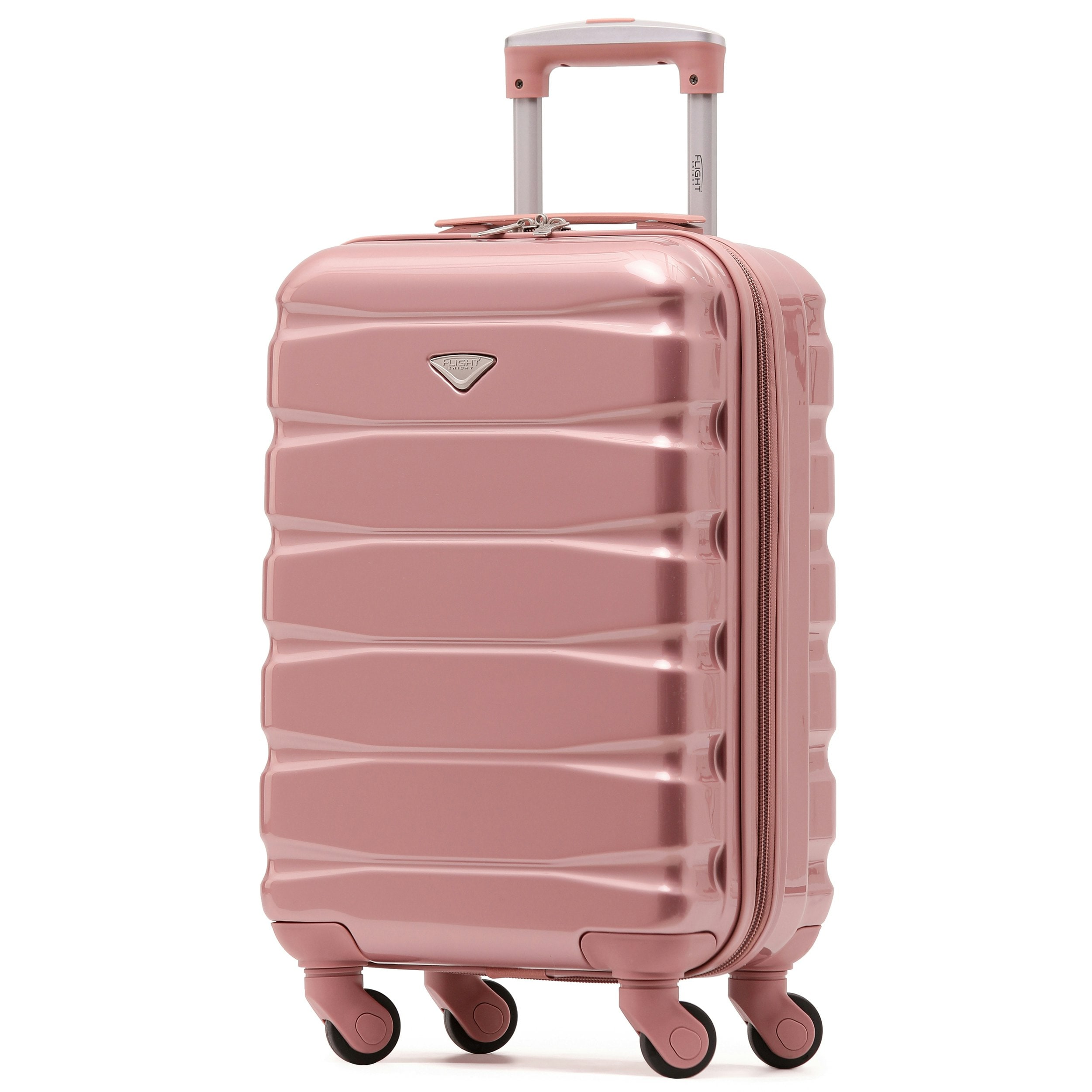 55x35x20cm Carry On Cabin Hard Shell Suitcase - 100+ Airlines Approved Including EasyJet (Paid), British Airways, Ryanair (Priority), TUI Pink Rose Gl
