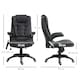 image 3 of HOMCOM 6-Point Massage Office Chair with Seat Heated for Home Office, PU Leather High Back Executive Desk Chair with Adjustable Height and 360 Swivel for Work Study, Black