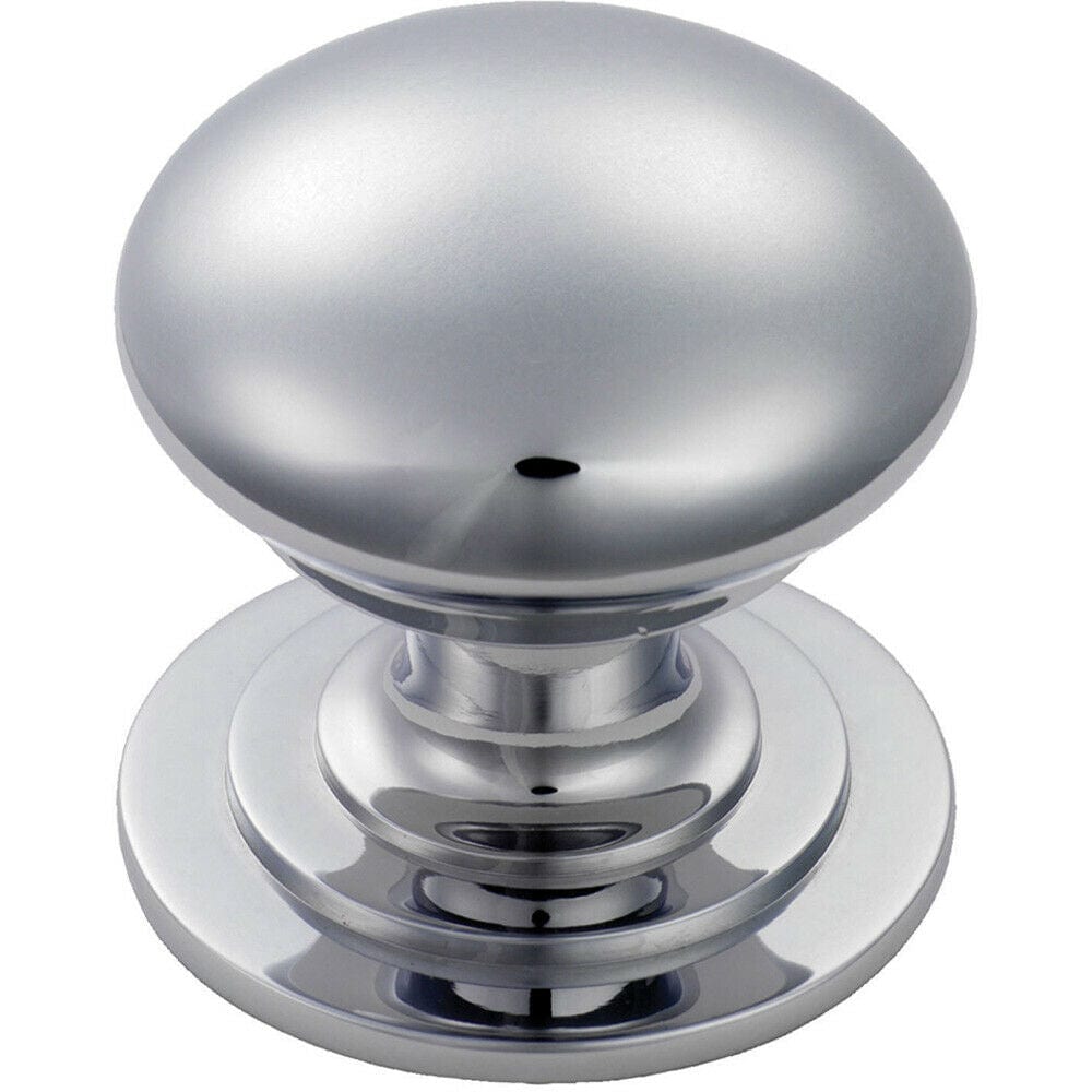 Loops Victorian Round Cupboard Door Knob 42mm Dia Polished Chrome Cabinet Handle