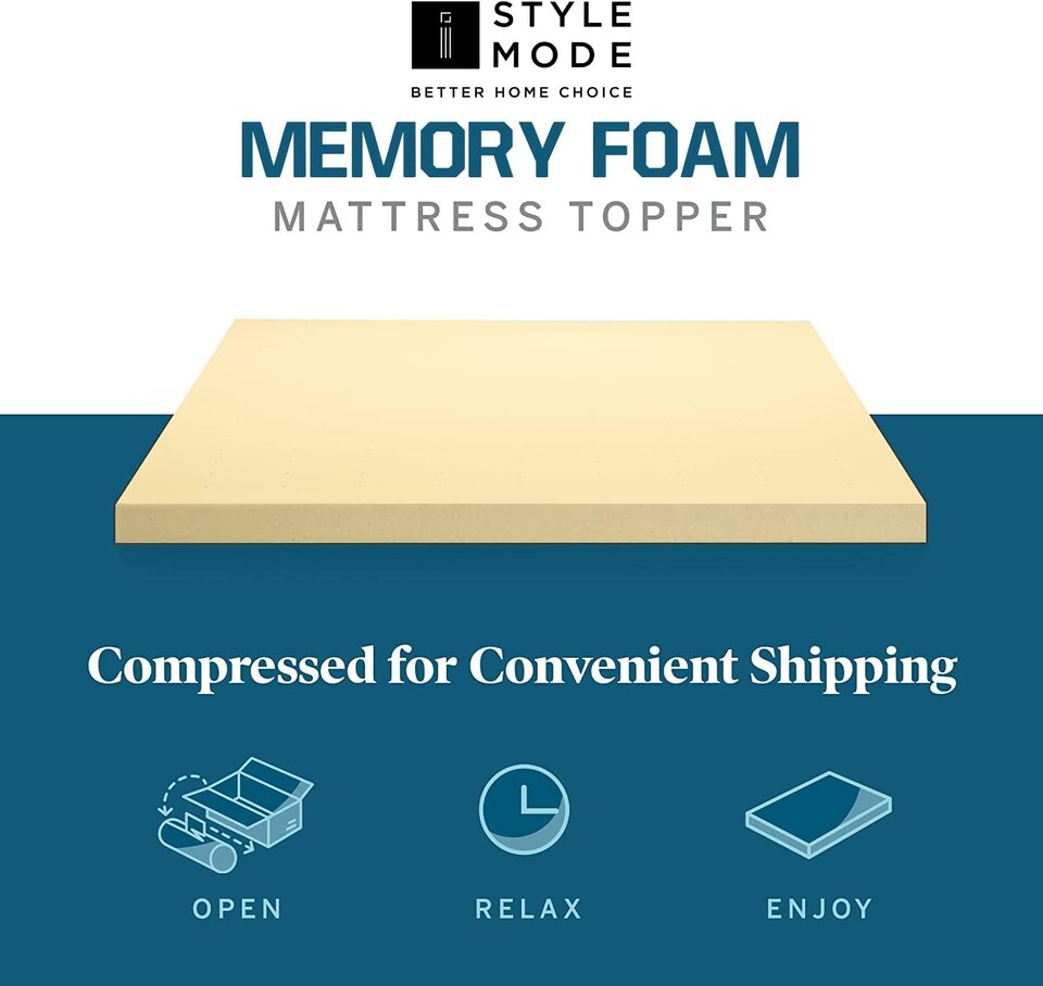 image 1 of Orthopaedic Memory Foam Mattress Topper | Soft Comfortable Durable Memory Foam | Yellow | Double
