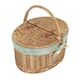 image 2 of Light Steamed Oval Lidded Wicker Basket with Lining Cream | Cream | One Size