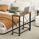image 8 of HOMCOM Folding Desk on Wheels, Writing Table for Home Office, Brown Brown | White