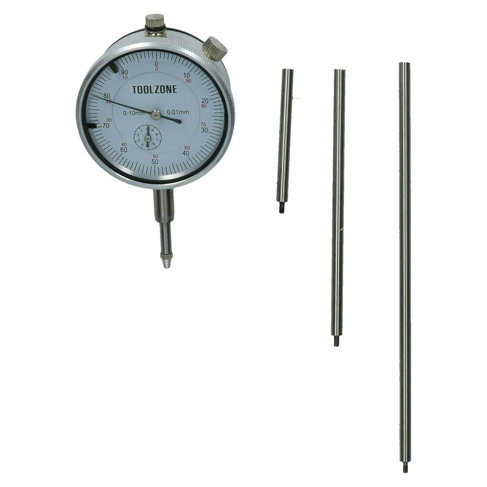 image 1 of Dial test indicator DTI Gauge & Magnetic Base Stand Clock Gauge Extra Long