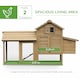 image 3 of PawHut Chicken Coop Hen Cage Small Animal Hutch Nesting Box Outdoor Run Natural