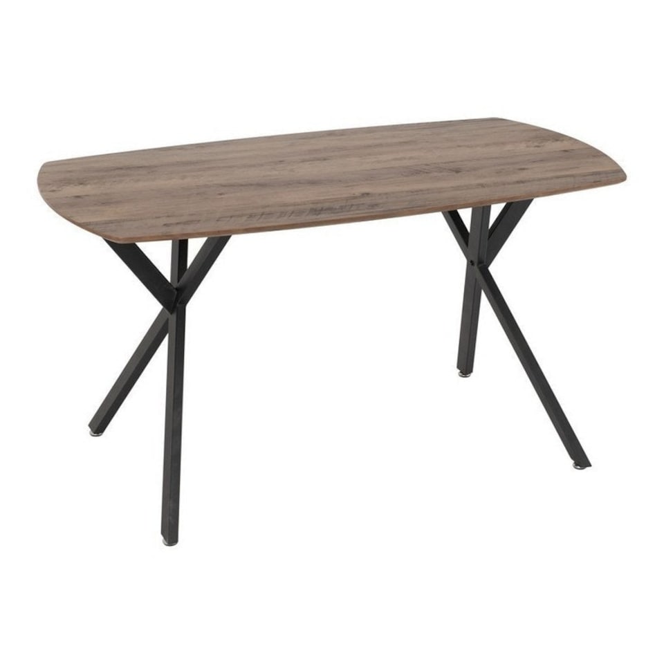 image 1 of Athens Rectangular Dining Table - L80 x W140 x H75 cm - Medium Oak Effect/Black | Brown