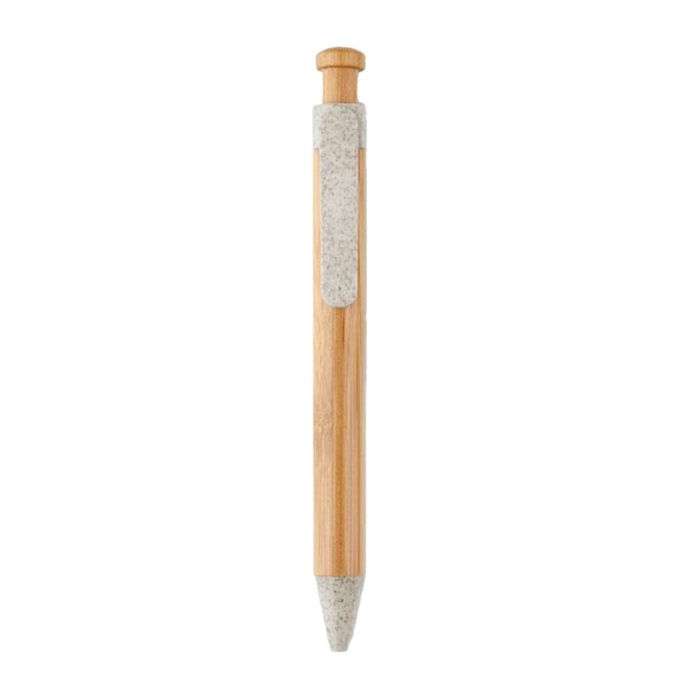 image 1 of MidOcean Toyama Bamboo & Wheat Straw Ballpoint Pen - Beige - 14cm x 1.2cm