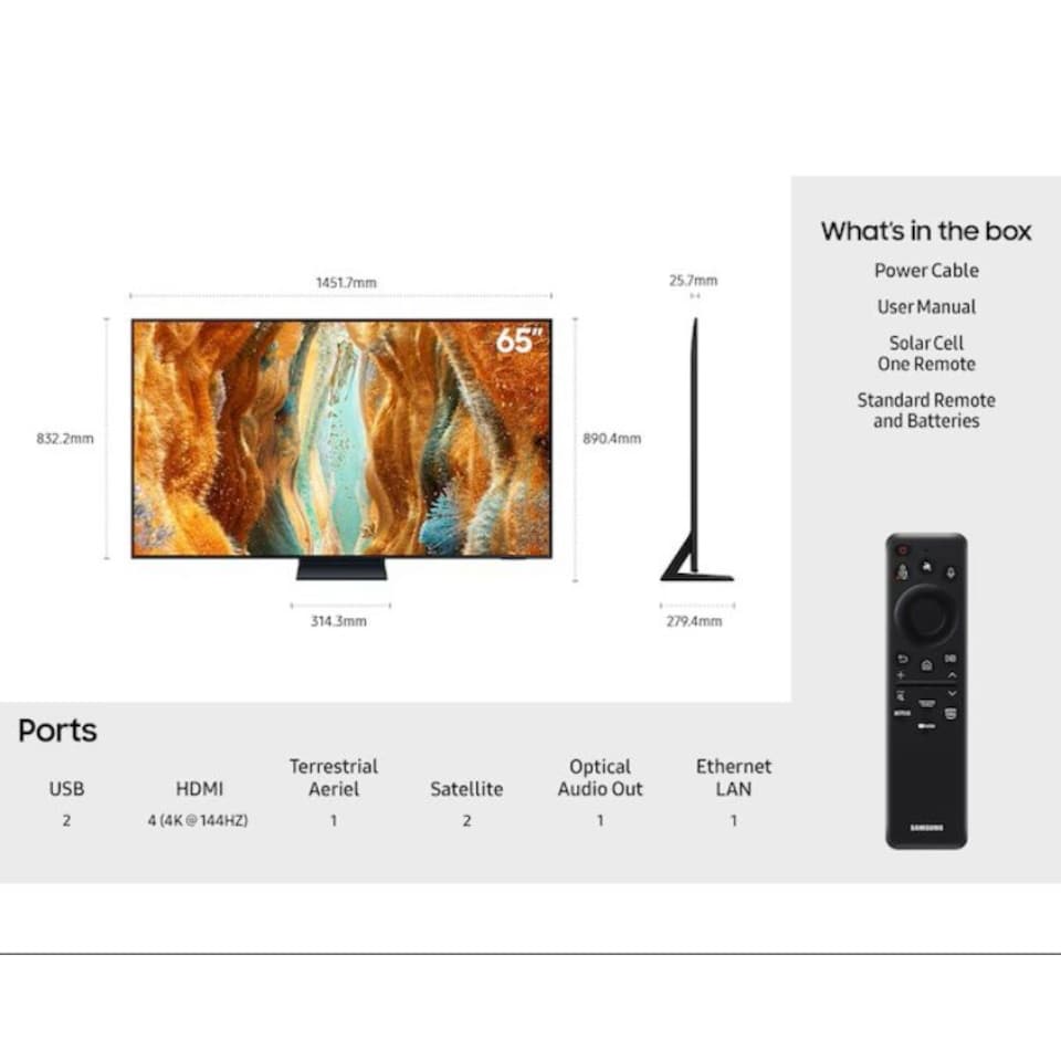image 1 of Samsung 65" QE65QN70FA (2025) Neo QLED 4K Ultra HD Smart TV Wi-Fi Black
