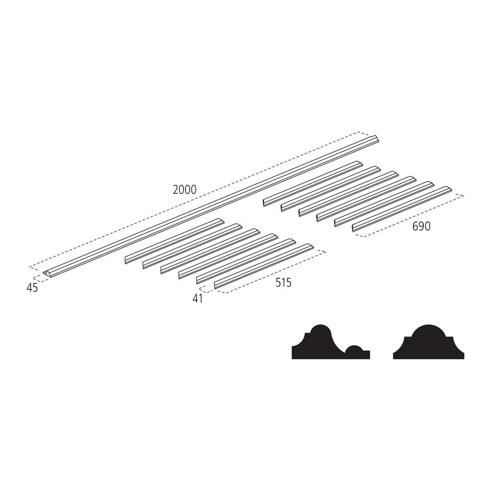 image 1 of Cheshire Mouldings WPKT1 Dado Wall Panelling Kit (H) 2000mm (W) 45mm (T) 9mm