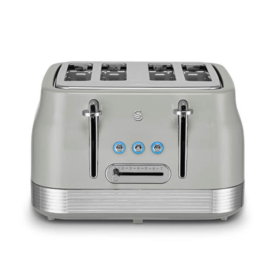 image 1 of Swan Retro Revive Grey 4 Slice Toaster