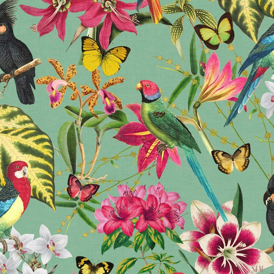 image 1 of Envy Paradiso Multi Wallpaper Green | Pink