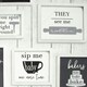 image 4 of Contour Framed Quotes Black  & White Washable Wallpaper Black | White