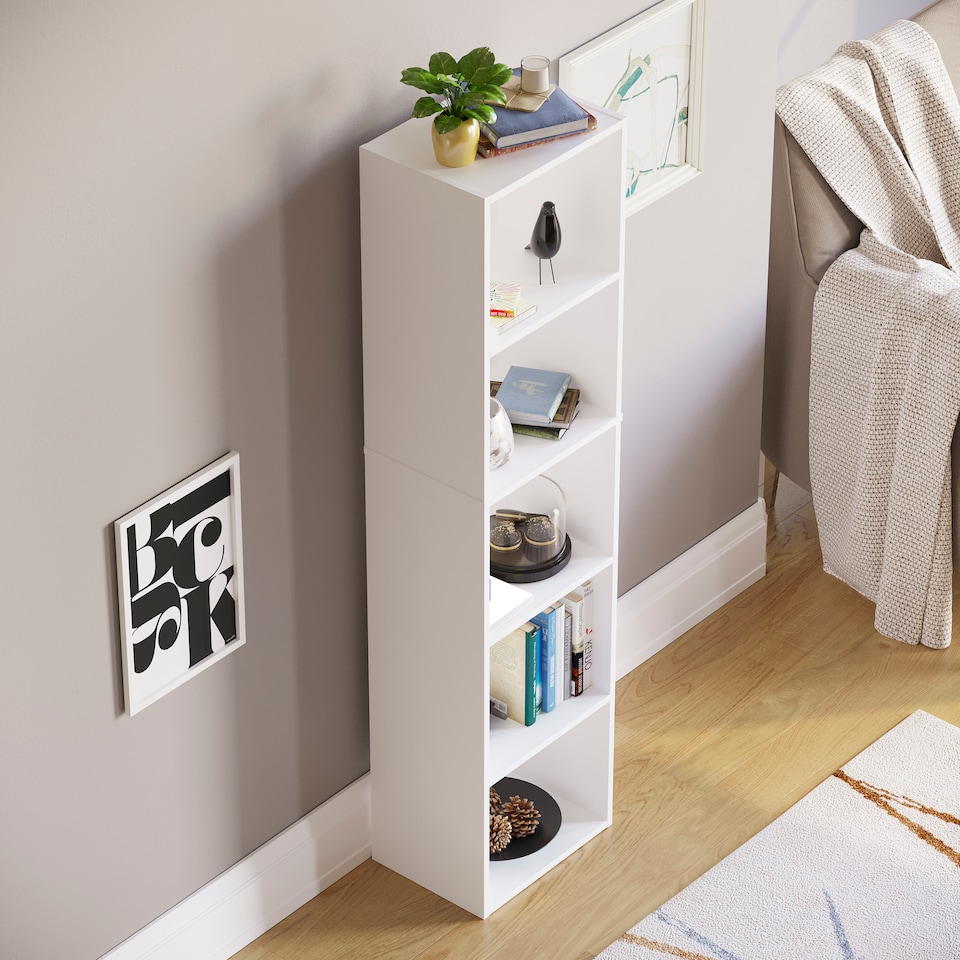 image 1 of Vida Designs Oxford 4 Tier Cube Bookcase Display Storage, White