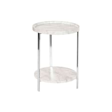 Side table DKD Home Decor White Silver Metal MDF Wood 40 x 40 x 53 cm N/A