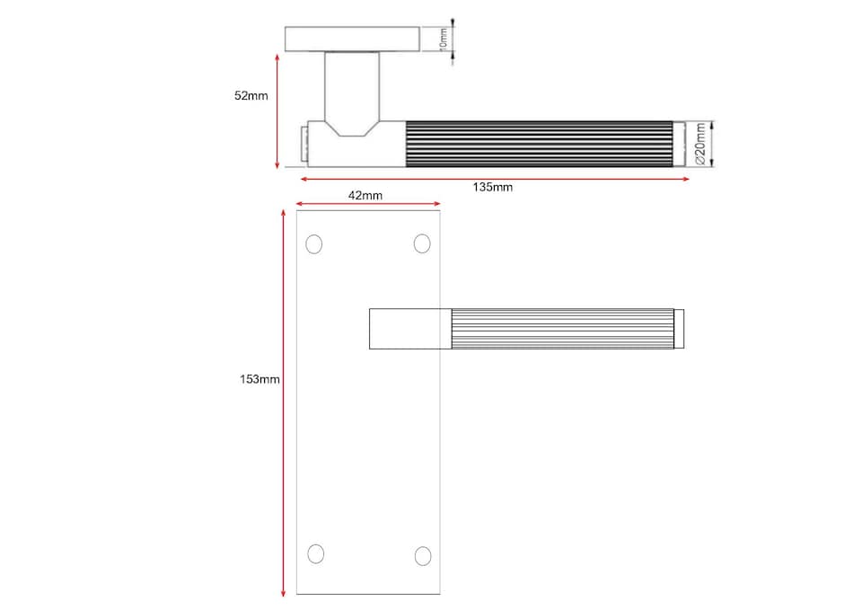 image 1 of Golden Grace 6 Pair Victorian T-Bar Linear Design Door Handle Matt Black Finish with Ball Bearing Hinges and Latches - 150 x 40mm