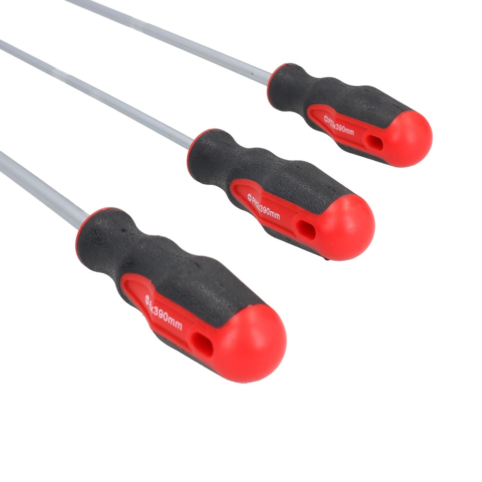 image 1 of Screwdriver Set Extra Long 3pc 390mm ( flat / Pozi / Philips ) By U S Pro AT745