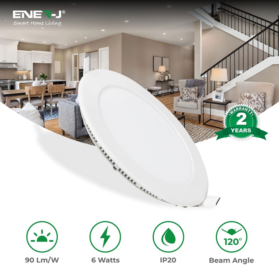 image 1 of 6W Recessed Round LED Mini Panel 120mm diameter  Hole Size 105mm