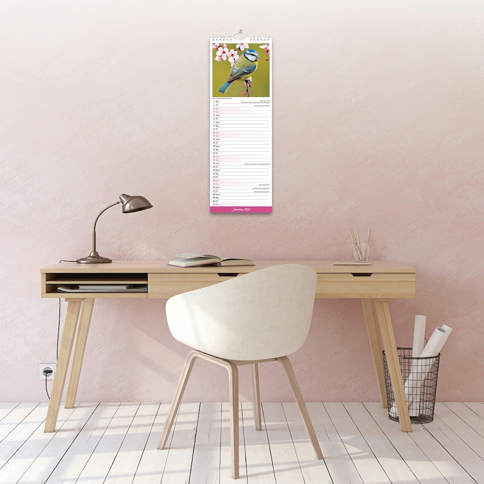 image 1 of Garden Birds Slim 2026 Calendar | Slimline Wall Calendar | Bird Gift | Plastic Free Packaging | by Avonside Publishing [Calendar] Avonside Publishing Ltd