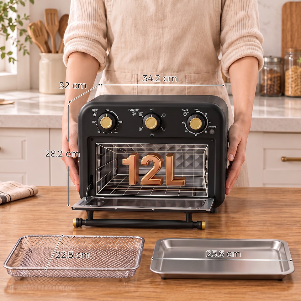image 1 of HOMCOM Air Fryer Oven, Convection Oven, 12 L